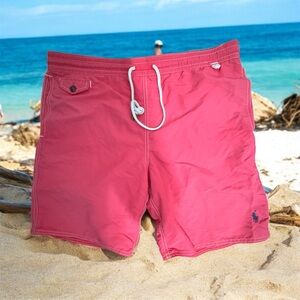 Polo by Ralph Lauren Pink Swim Trunks Quick-Dry Relaxed Fit size medium